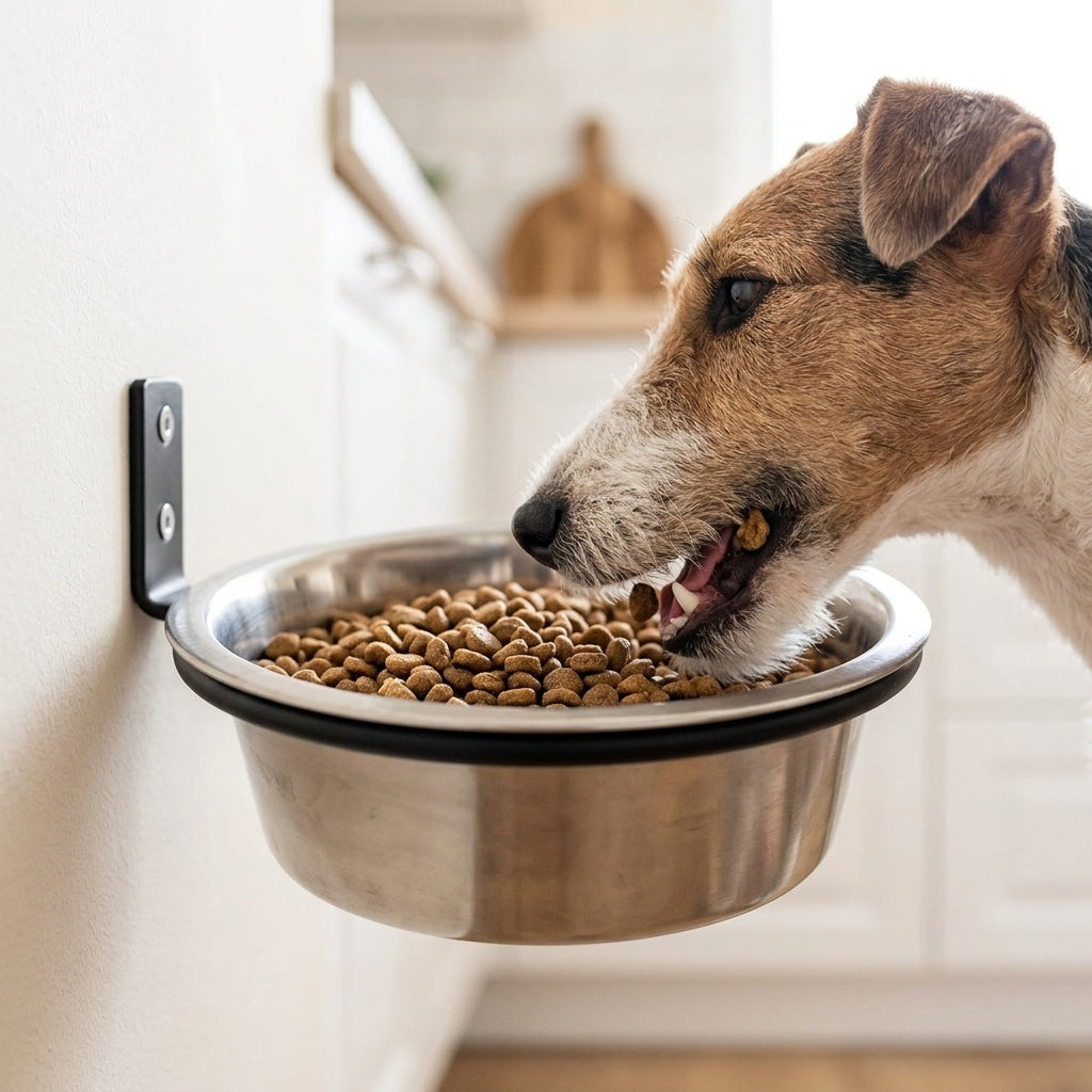 Wall Mounted Elevated Pet Feeding Bowl