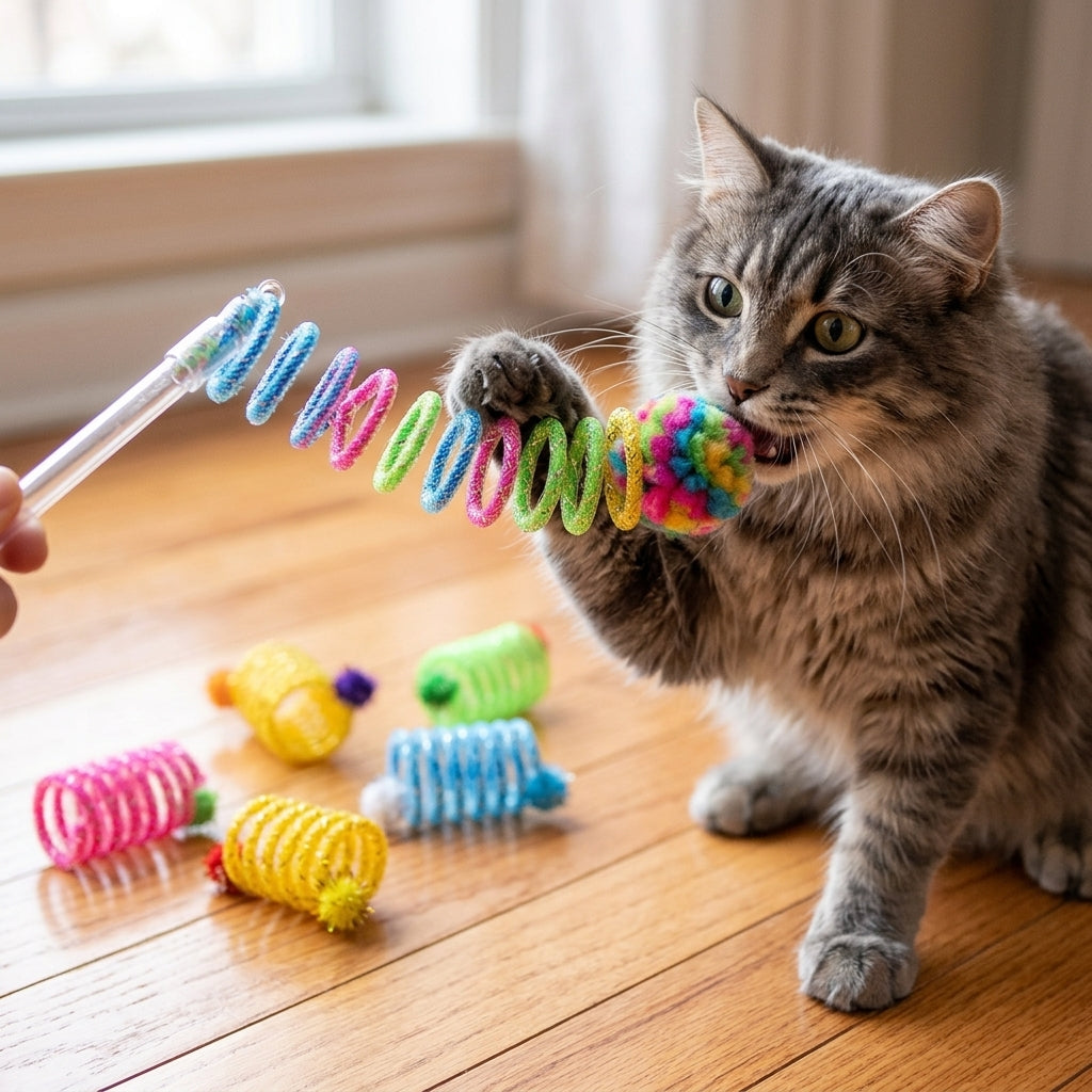 Colorful Spring Cat Teaser Toy