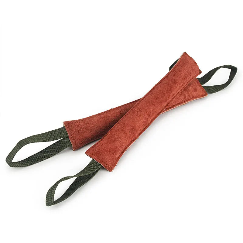 20/30/40cm Dog Training Bite Tug Toy Red Leather Chew Interactive Pet Toy for Small Medium Dogs