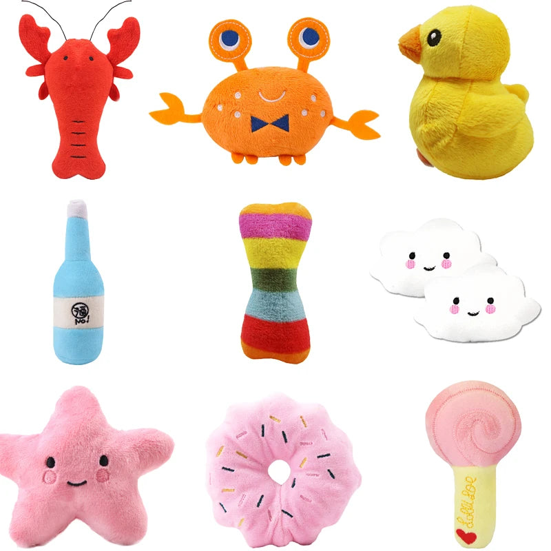 Cute Puppy Dog Cat Squeaky Toy Bite Resistant Pet Chew Toys for Small Dogs Animals Shape Mascotas Accessories Zabawki Dla Psa