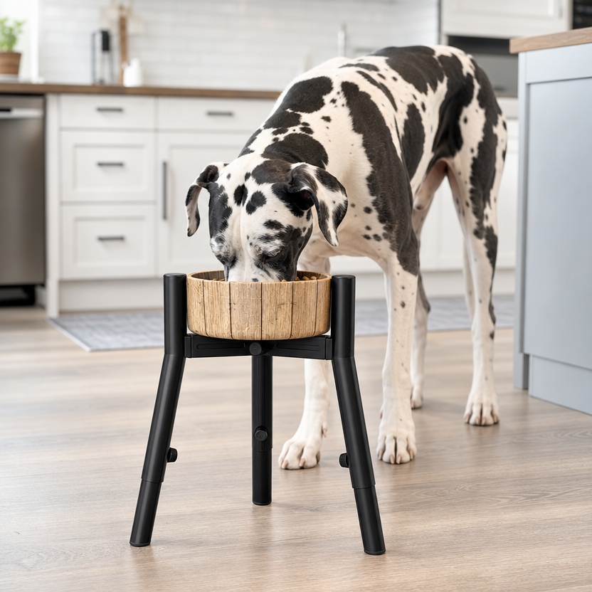 Adjustable Dog Bowl Stand lifestyle