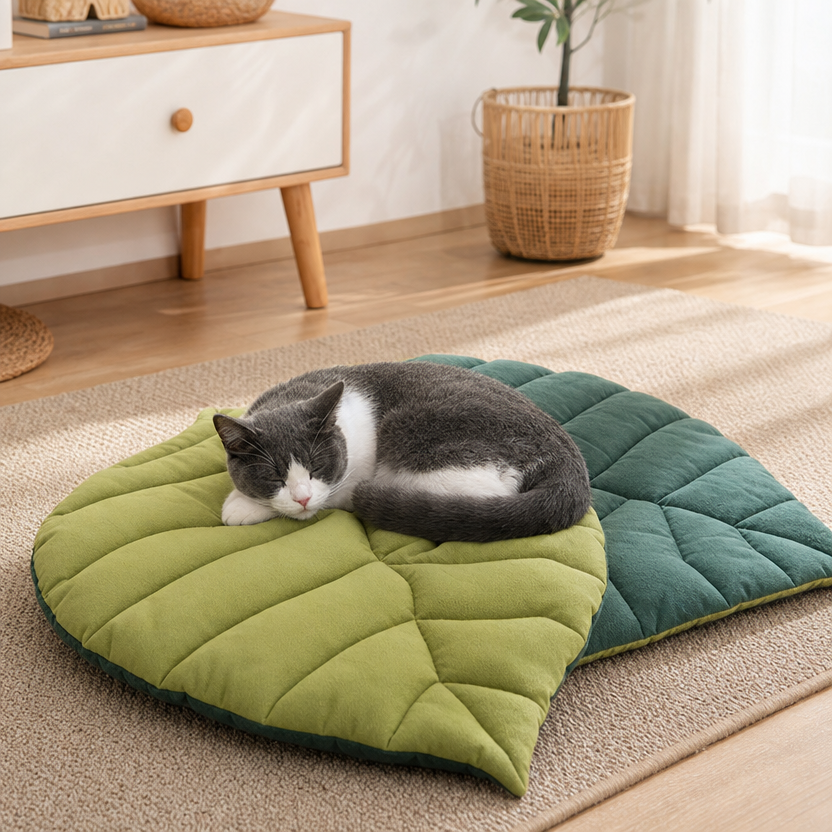 Cat Mattress Leaf Shape lifestyle
