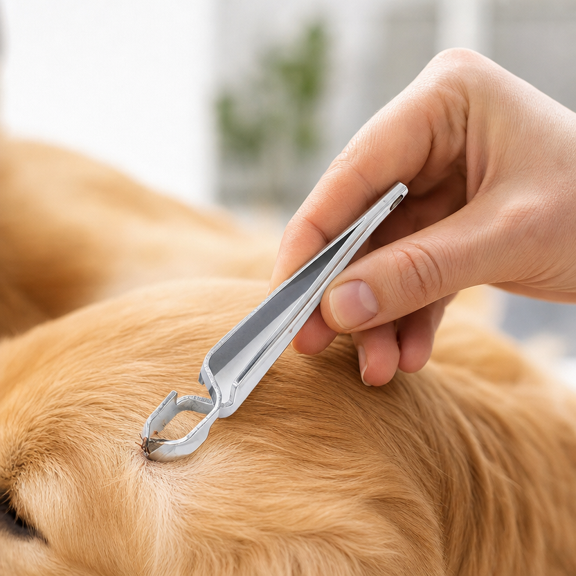 Pet Flea Remover Tick Removal Tool lifestyle