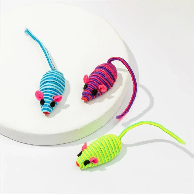 3Pcs Pet Cat Toys Color Winding Mouse Cat Toy Interactive Chewing Catching Playing Toys For Cats Kittens Pet Supplies