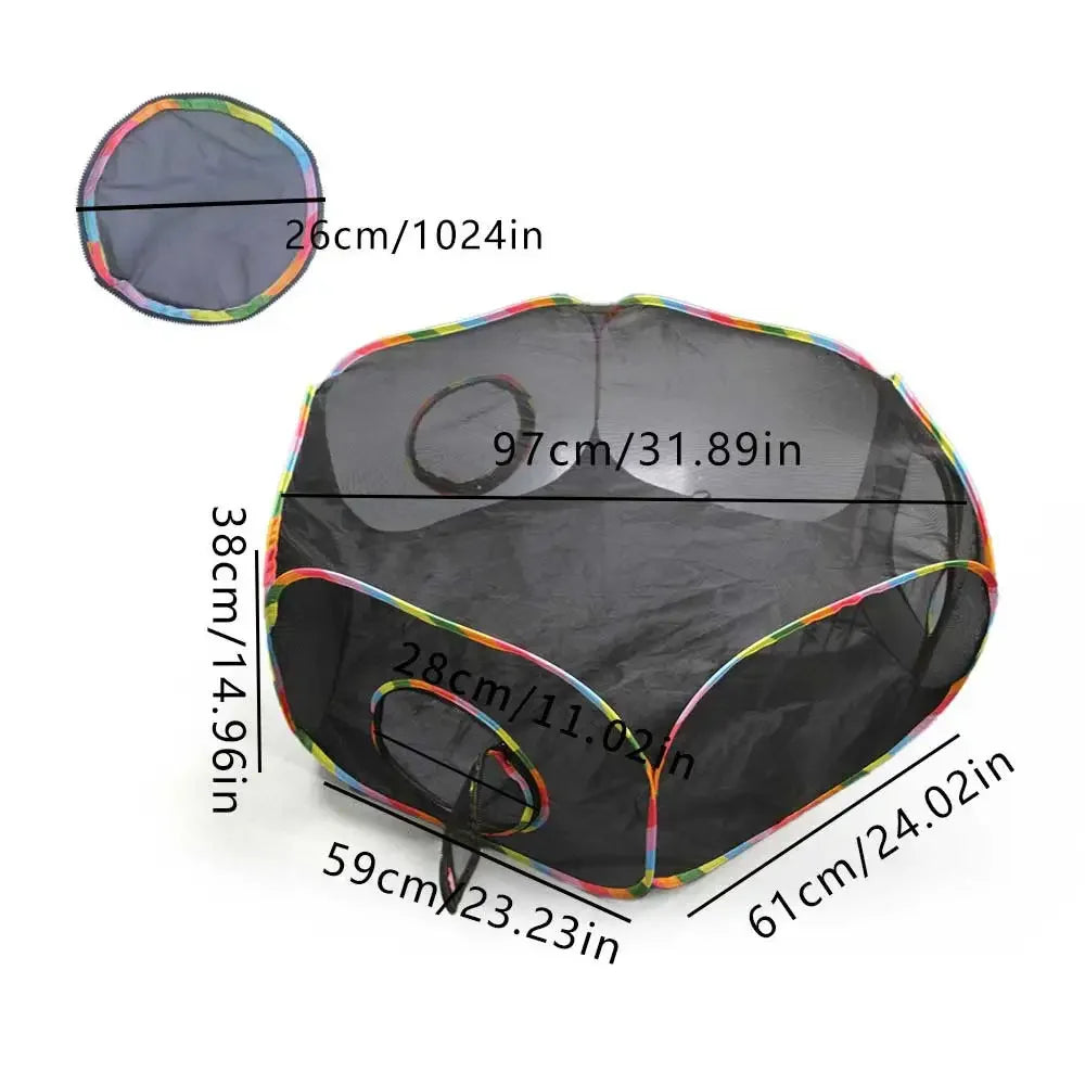 Multi-Shape Cat Tunnels Tents Cubes with Play Ball Collapsible Outside Playpen Tunnel for Kitty Dog Outdoor Indoor Play House