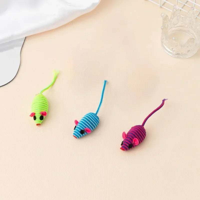 3Pcs Pet Cat Toys Color Winding Mouse Cat Toy Interactive Chewing Catching Playing Toys For Cats Kittens Pet Supplies