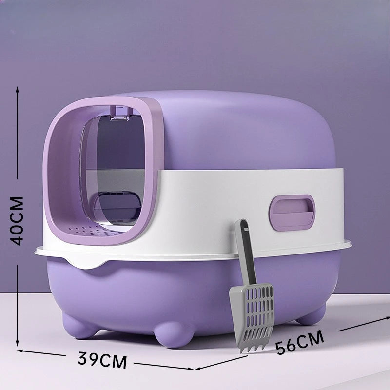 Cat Litter Box, Dome Structure Closed Cat Litter Box, Cat Toilet with Shovel and Litter Scoop, 40*39*56cm Pet Supplies