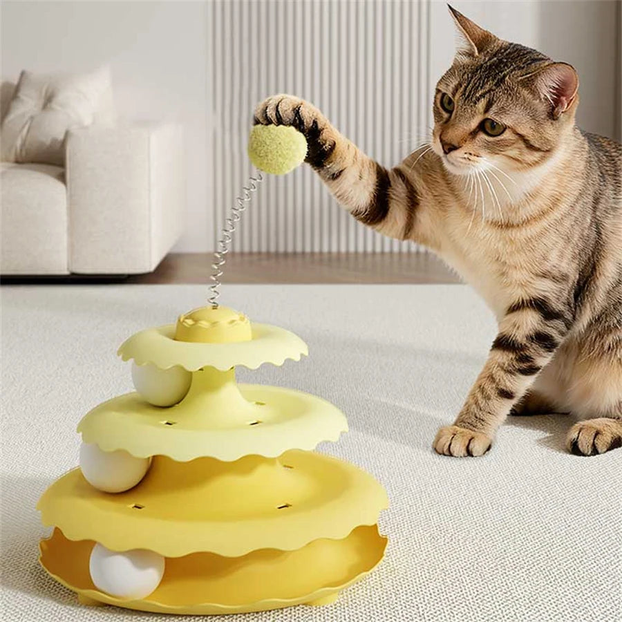 1pc Cat Turntable Self-Entertainment Toy Pet Toy Teaser Cat Wand New Model Cat Supplies Interactive Cat Play Equipment