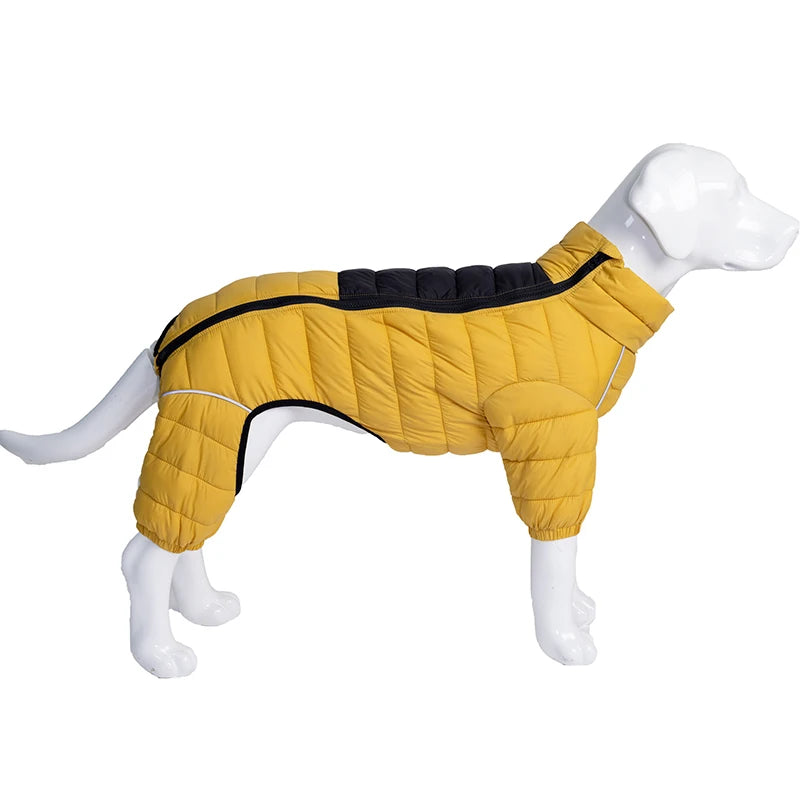 Dog Thicken Cotton-padded Coat Pet Warm Down Jacket Windproof 4 Legs Pet Outfit Winter Greyhound Husky Corgi Chihuahua Clothes