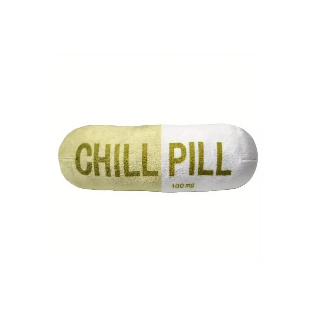 Interactive Plush Pill-Shaped Dog Toy with Squeaker - Durable, Bite-Resistant Chew Toy for Pet Play and Dental Health