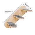 Wall Mounted Cat Floating Stairs Step Wooden Climbing Shelves Anti-Slip Soft Pads Ideal for Cat Activity and Rest