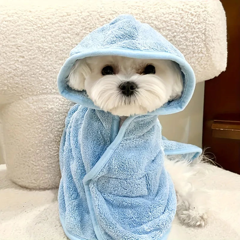 Pet Bathrobe for Small and Medium-sized Dogs Dog Absorbent Towel Teddy Schnauzer Soft Fully Wrapped Bath Towel Clothes Bathrobe