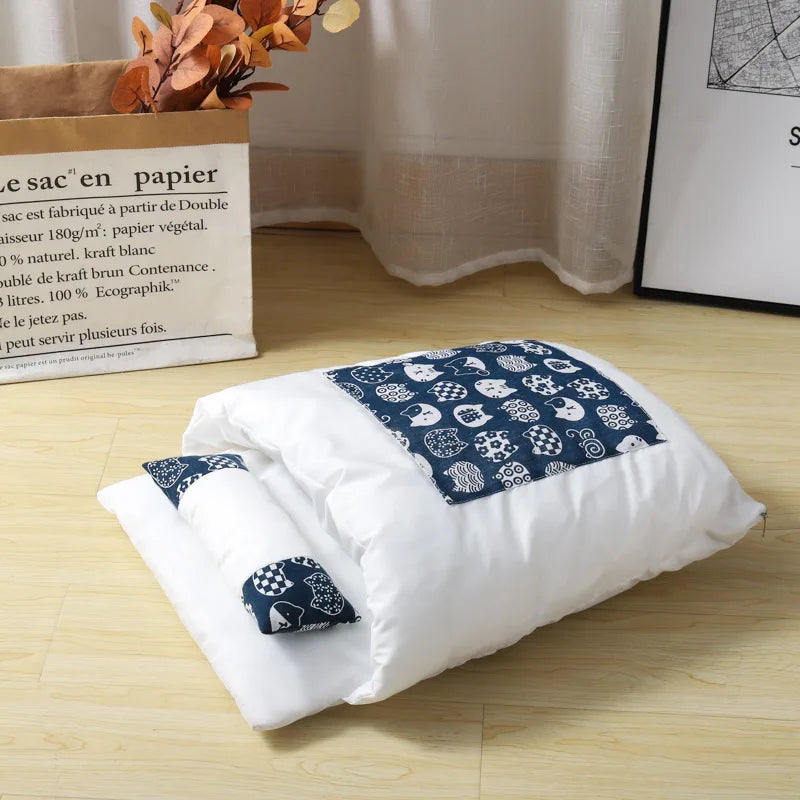 Kawaii Removable Cats Bed House Home Supplies Products for Adult Cats Large Pet Dog Bed Cat's House Cave Comfortable  Food Cute