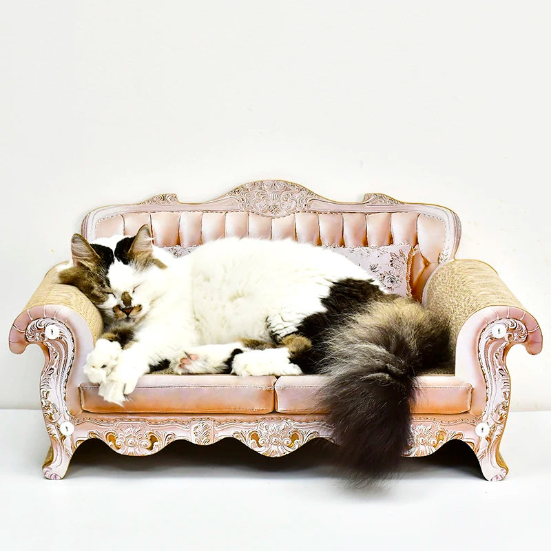Pet Furniture Cat Scratcher Sofa Cat Bed with Scratching Corrugated Scratch Board Large Kitten Couch