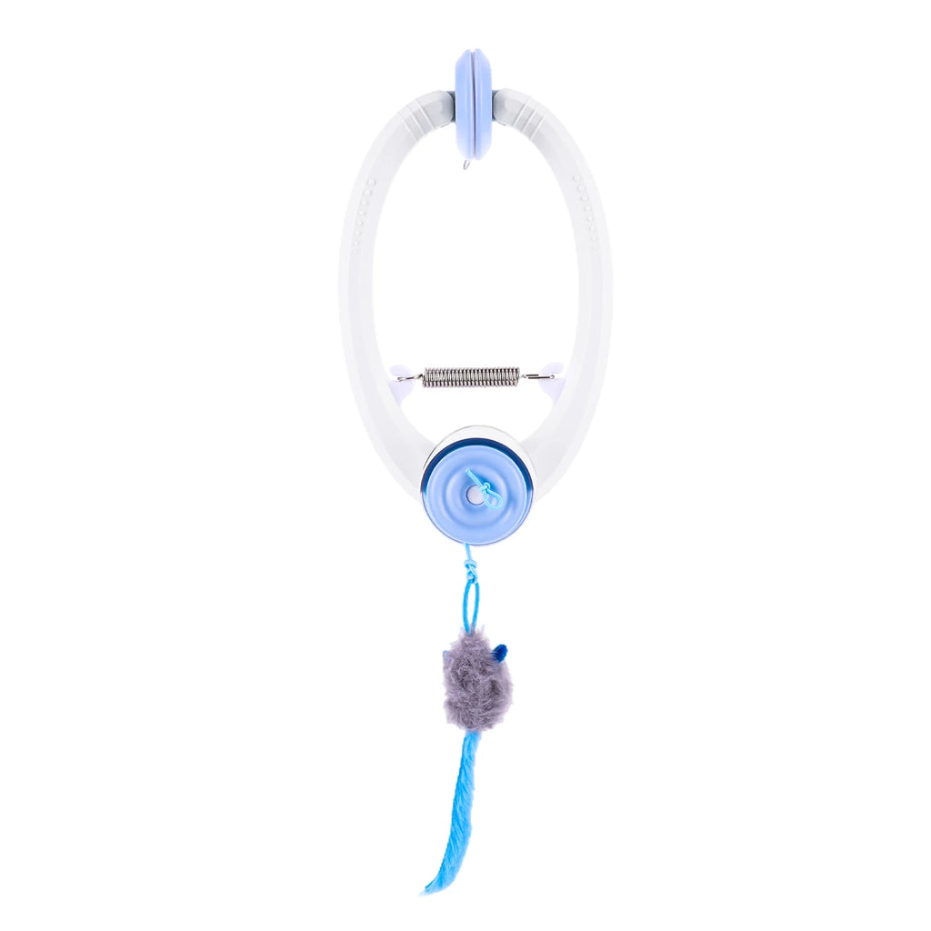 Door Hanging Auto-Rebound Cat Toy Retractable Kitten Teaser with 3 Catnip Mice  Interactive Pet Play Toy for Indoor Playing Exer