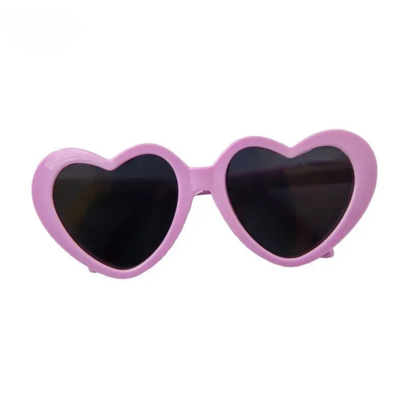 Heart-Shaped Pet Glasses - Dog & Cat Photo Accessory