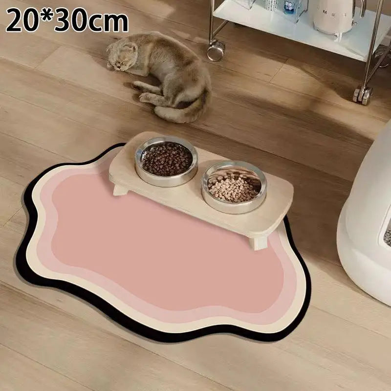 Diatomaceous Mud Food Bowl Placemat 1pc Super Absorbent Non Slip Waterproof Mat for Pets Eating and Drinking Station