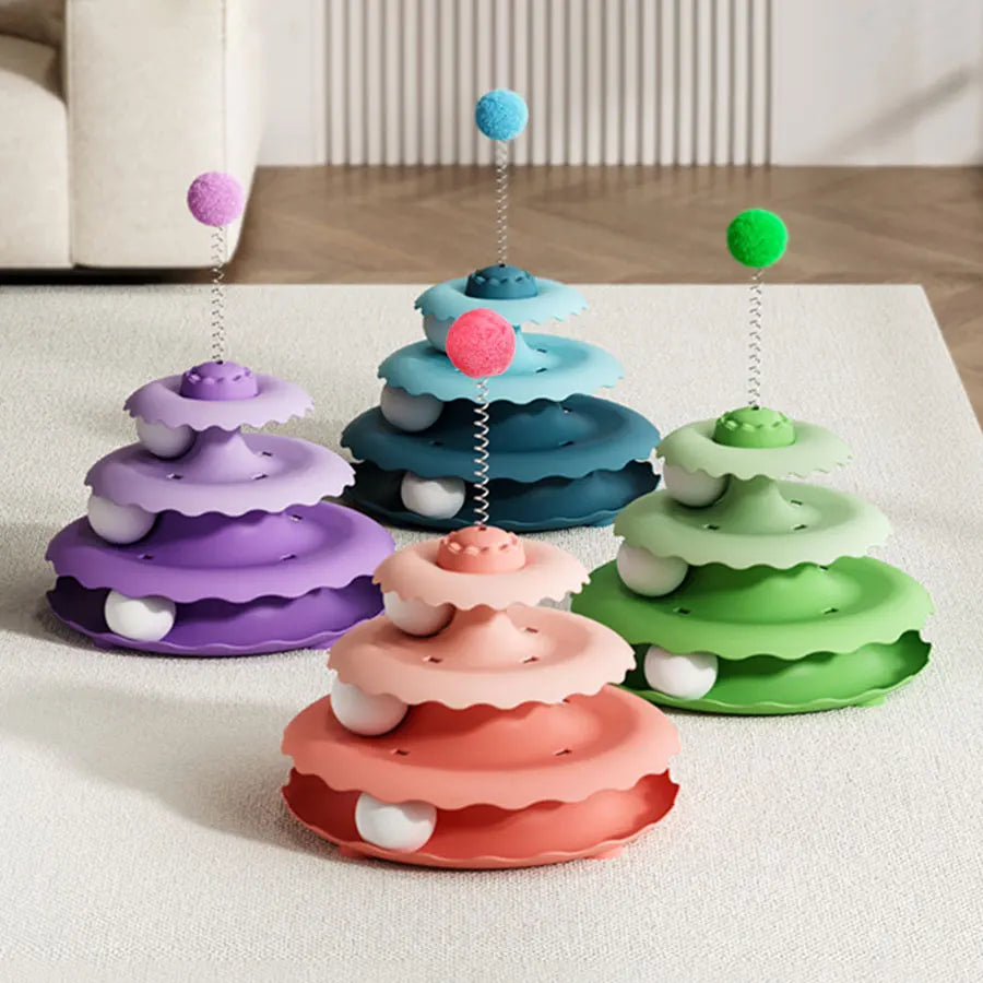 1pc Cat Turntable Self-Entertainment Toy Pet Toy Teaser Cat Wand New Model Cat Supplies Interactive Cat Play Equipment