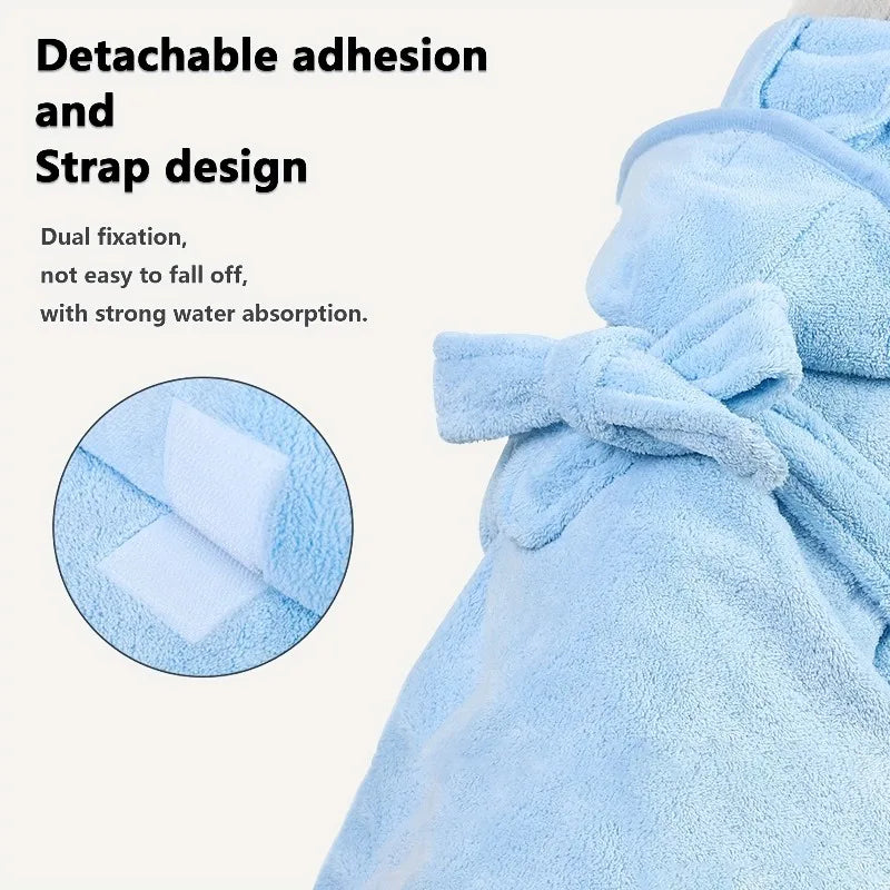 Pet Bathrobe for Small and Medium-sized Dogs Dog Absorbent Towel Teddy Schnauzer Soft Fully Wrapped Bath Towel Clothes Bathrobe