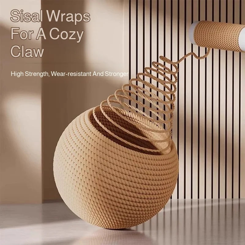 8/10CM Interactive Sisal Cat Scratching Ball Toy For Kitten Teeth Cleaning Anti Bite Cat Ball Sounding Toy Pet Supplies