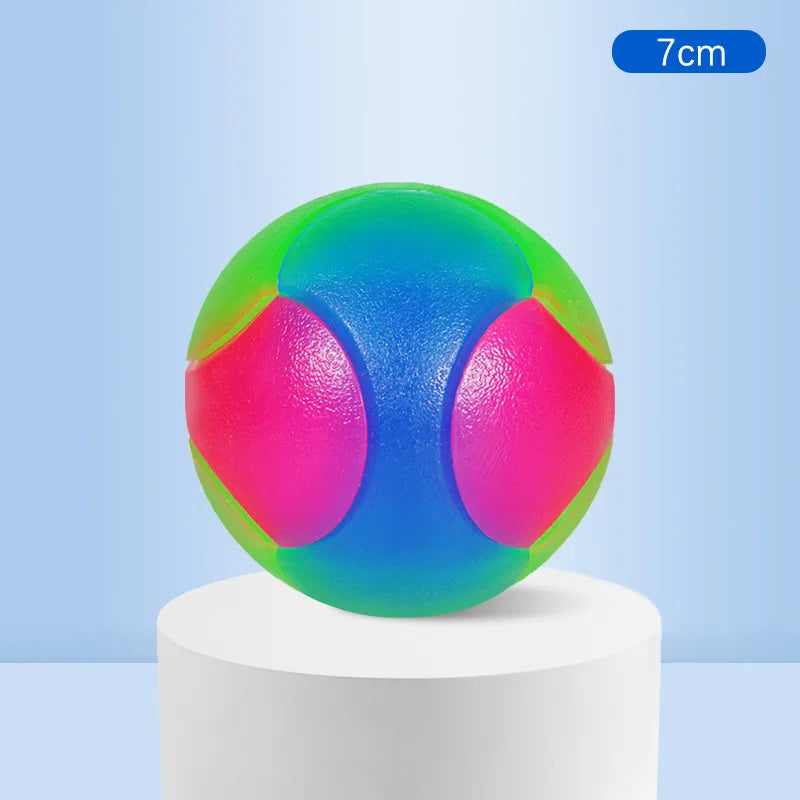 Hot Selling Small Dog Flash Pet Ball TPR Three Color Glowing Elastic Ball Training Interactive Throwing Dog Ball Dog Toys For