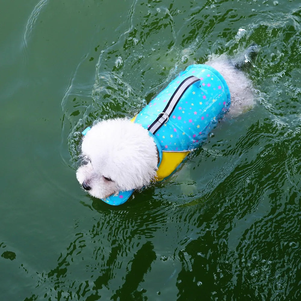 Small Medium Dogs Life Swimsuits  with Removable Front Float Secure High Flotation Adjustable Life Jacket Pet Swimming Supplies