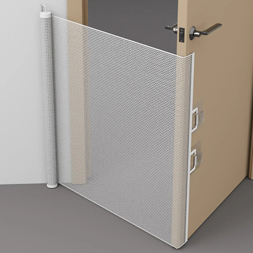 Retractable Pet Gate No Drill Mesh Safety Barrier for Dogs Cats Indoor Fence Portable Pet Barrier for Doorways Hallways Stairs