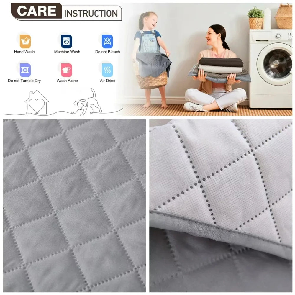 Sofa Cover Quilted Anti-wear Couch Cover for Dog Pet Kids Recliner Armchair Furniture Slipcovers 1/2/3 Seater Protect