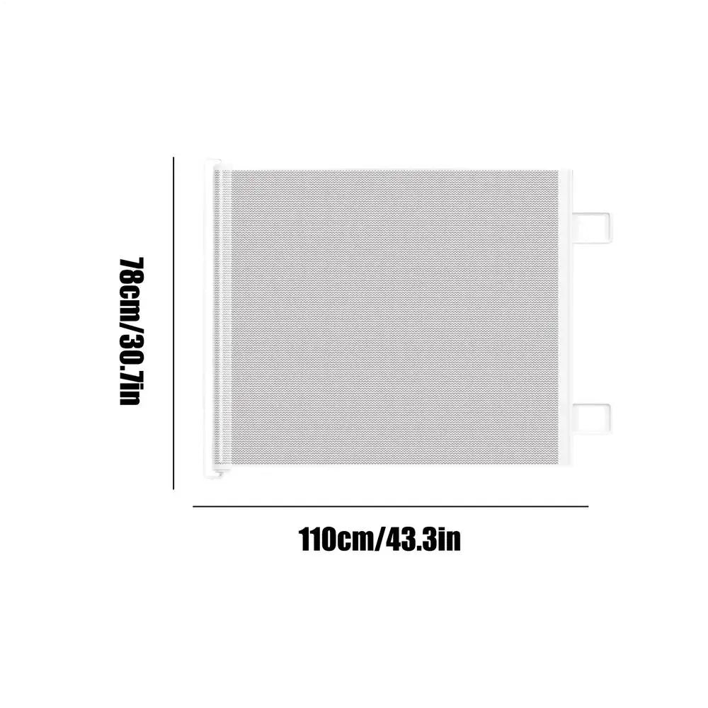 Retractable Pet Gate No Drill Mesh Safety Barrier for Dogs Cats Indoor Fence Portable Pet Barrier for Doorways Hallways Stairs