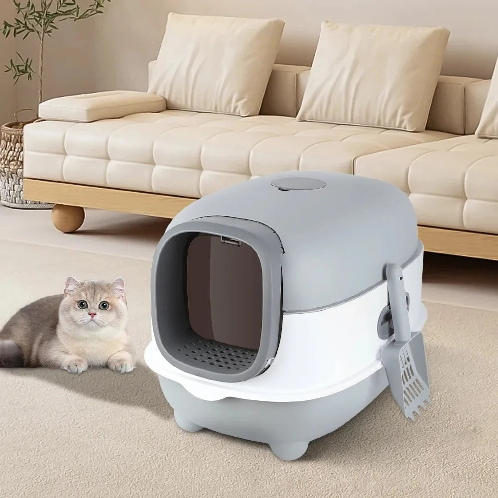Cat Litter Box, Dome Structure Closed Cat Litter Box, Cat Toilet with Shovel and Litter Scoop, 40*39*56cm Pet Supplies