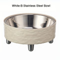 Elevated Stainless steel Pet Dog Cat bowl Heighten Neck Protection Food Bowl, Anti-dumping, Non-slip, Suitable for Kittens and P