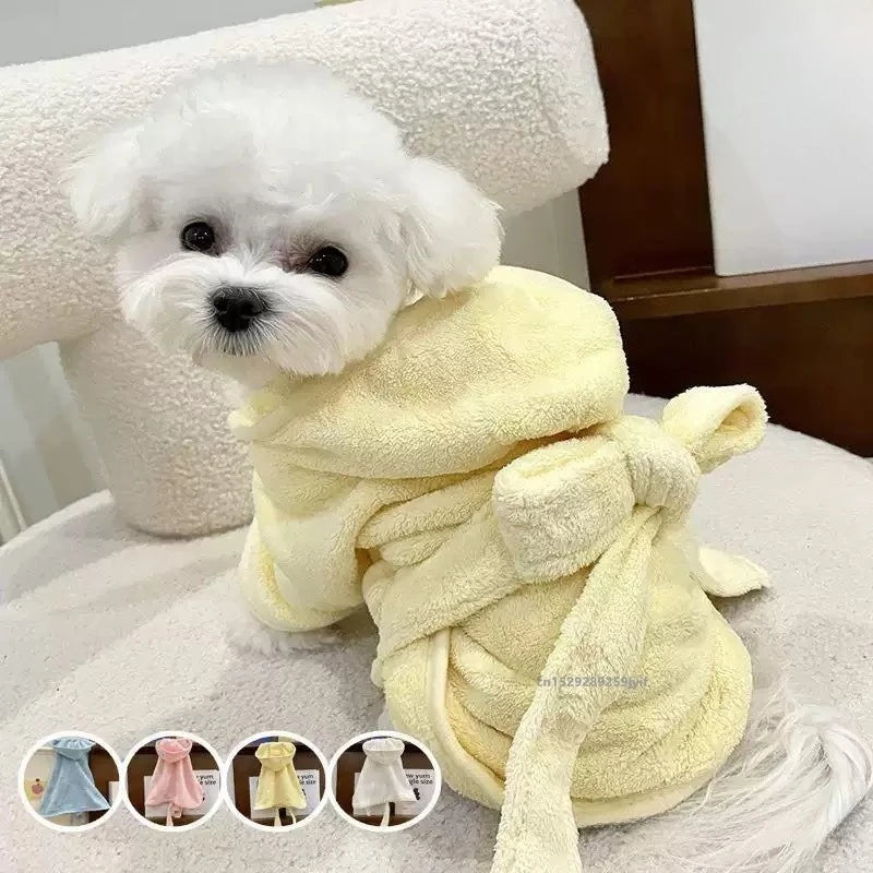 Pet Bathrobe for Small and Medium-sized Dogs Dog Absorbent Towel Teddy Schnauzer Soft Fully Wrapped Bath Towel Clothes Bathrobe
