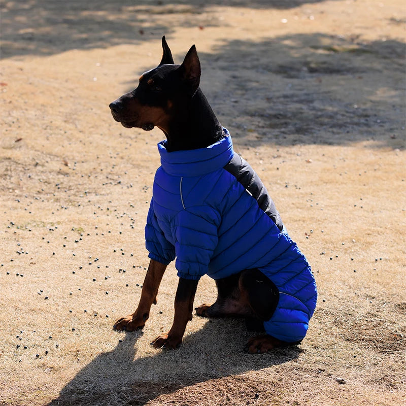 Dog Thicken Cotton-padded Coat Pet Warm Down Jacket Windproof 4 Legs Pet Outfit Winter Greyhound Husky Corgi Chihuahua Clothes