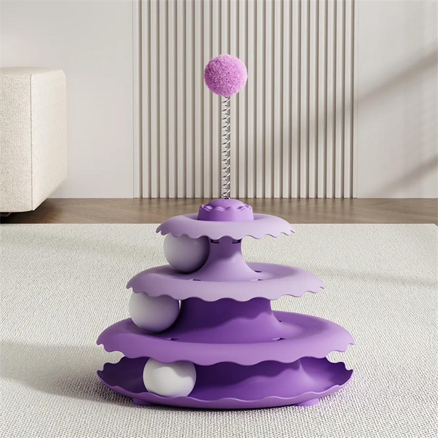 1pc Cat Turntable Self-Entertainment Toy Pet Toy Teaser Cat Wand New Model Cat Supplies Interactive Cat Play Equipment