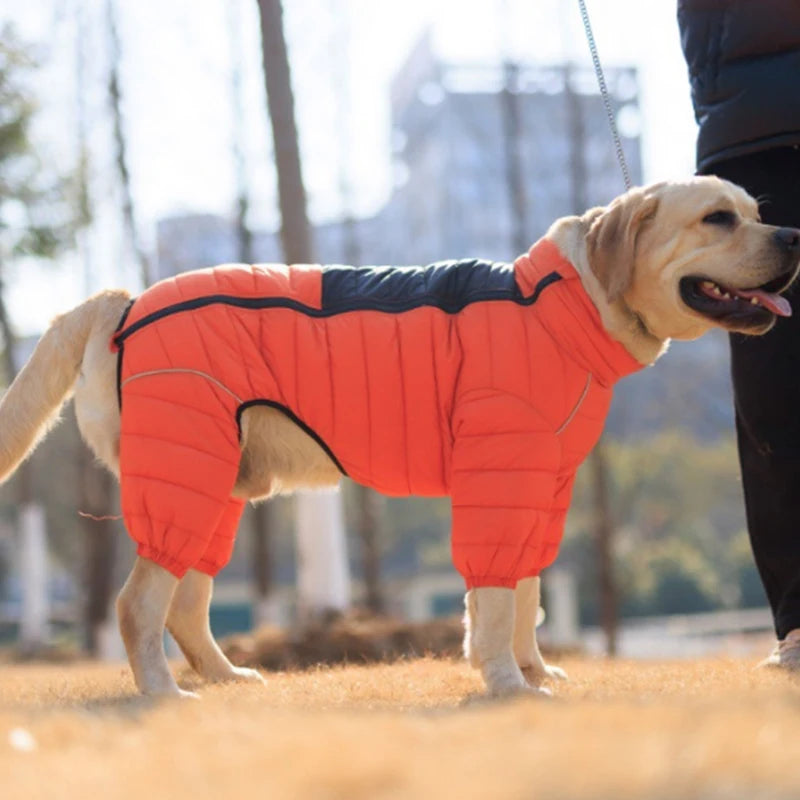 Dog Thicken Cotton-padded Coat Pet Warm Down Jacket Windproof 4 Legs Pet Outfit Winter Greyhound Husky Corgi Chihuahua Clothes