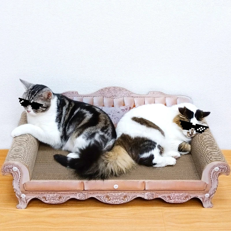 Pet Furniture Cat Scratcher Sofa Cat Bed with Scratching Corrugated Scratch Board Large Kitten Couch