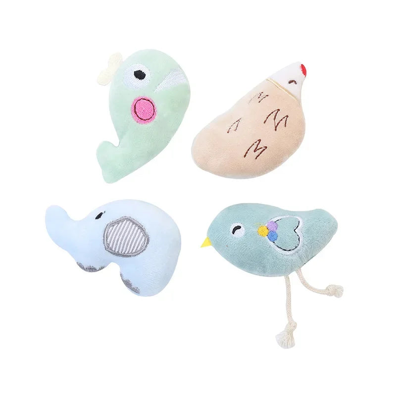 Pet Supplies Cute Elephant Hedgehog Bird Shaped Plush Toy Hi Play Contains Catnip Cat Toy