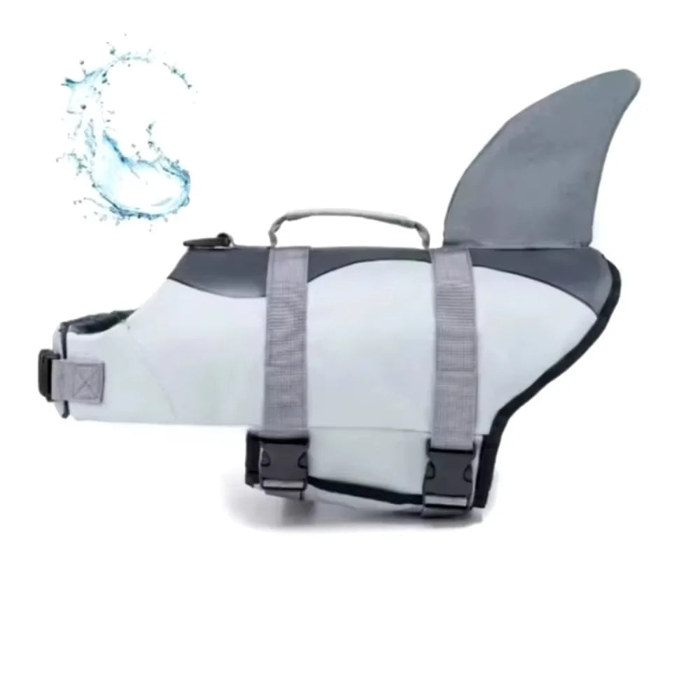 Shark Dog Life Jacket Enhanced Buoyancy Small Dogs Swimming Clothes Safety Vest with Handle for Medium Large Dogs Surfing