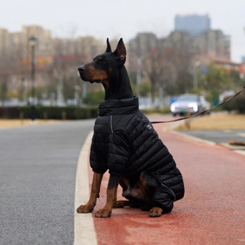 Dog Thicken Cotton-padded Coat Pet Warm Down Jacket Windproof 4 Legs Pet Outfit Winter Greyhound Husky Corgi Chihuahua Clothes