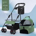 Luxury Pet Cart Trolley Foldable Dog Carrier Four Wheeled Pet Stroller Portable Outdoor Travel Pushchair for Small Pets