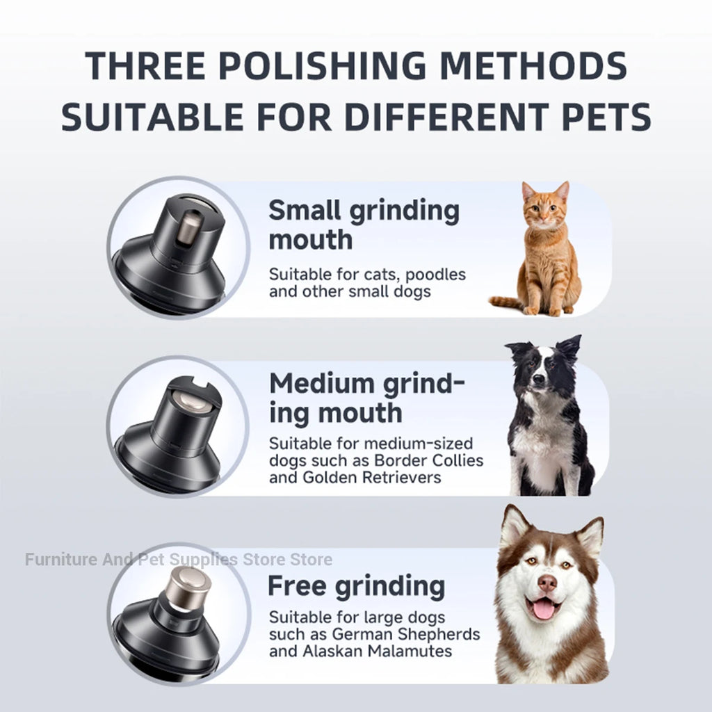 Electric Dog Nail Grinder Pet Nail Clipper USB Rechargeable Pet Nail Trimmers Painless with Polisher Wheel for Small/Large Pets