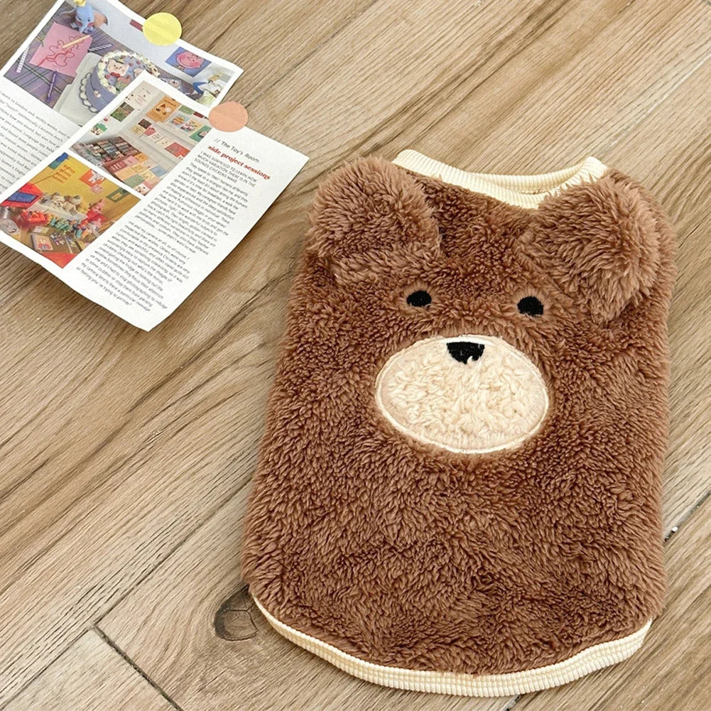 1.5-11.5kg Winter Dog Clothing Soft Plush Teddy Bear Sweater Vest Warmth Pets Cute Clothes Teddy Schnauzer Clothes Puppy Clothes