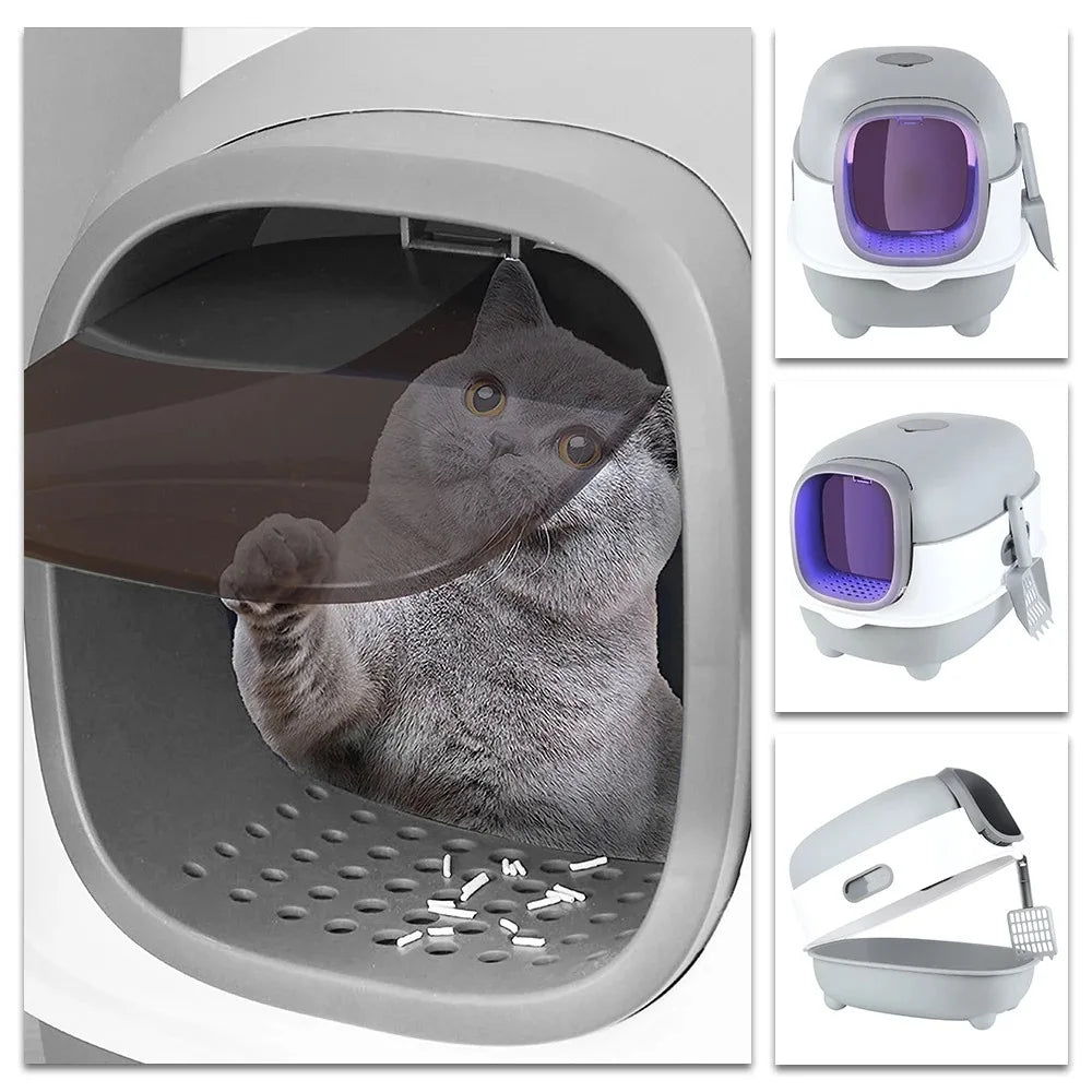 Cat Litter Box, Dome Structure Closed Cat Litter Box, Cat Toilet with Shovel and Litter Scoop, 40*39*56cm Pet Supplies