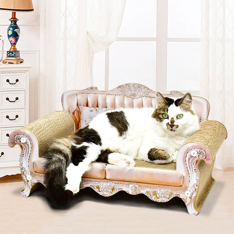 Pet Furniture Cat Scratcher Sofa Cat Bed with Scratching Corrugated Scratch Board Large Kitten Couch
