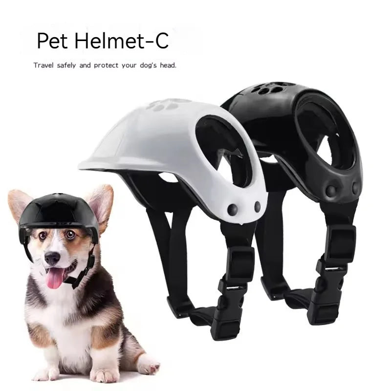 CE Certified Adjustable Pet Helmet with UV Sunglasses for Dogs & Cats - Travel/Bicycle Safety Gear Lightweight Outdoor Protect