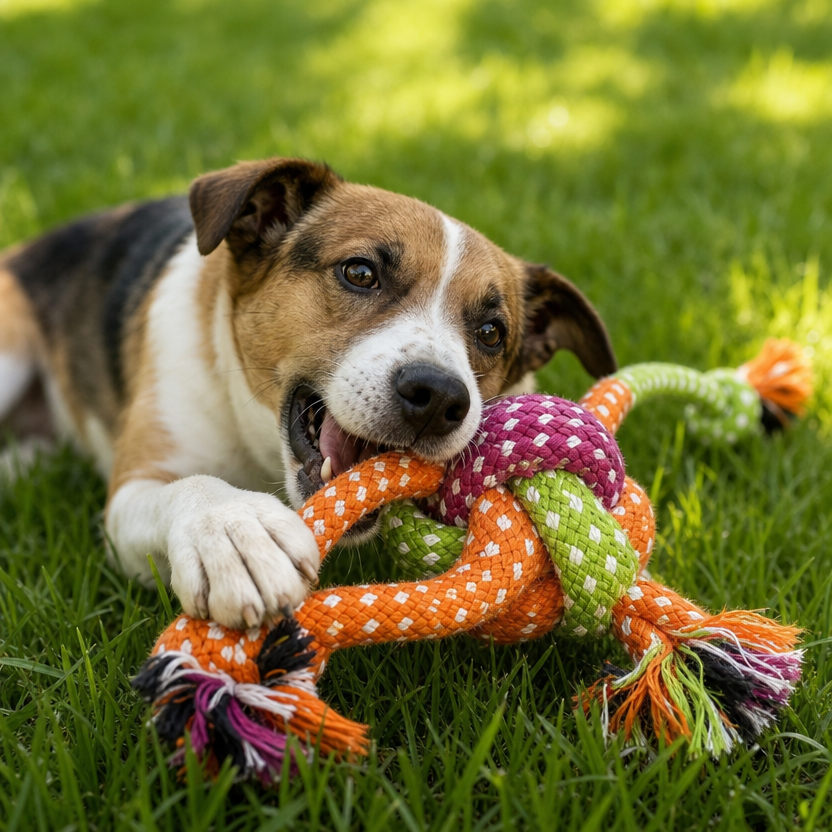 Bite-Resistant Interactive Knot Toy lifestyle