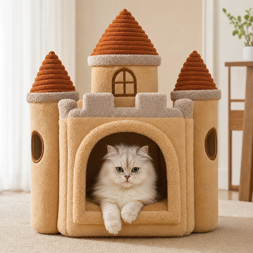 Foldable Pet House Castle Bed lifestyle