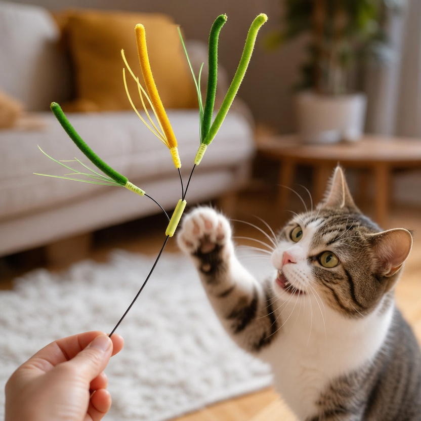 Feather Pole Cat Toy lifestyle