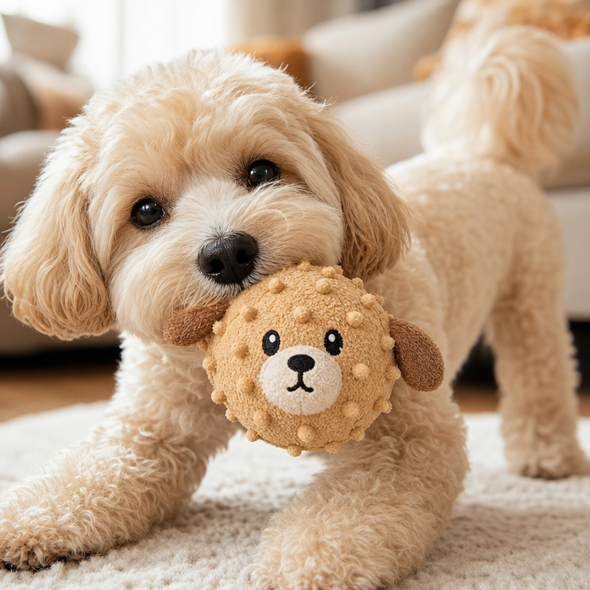 Squeaky Puppy Ball Toy lifestyle