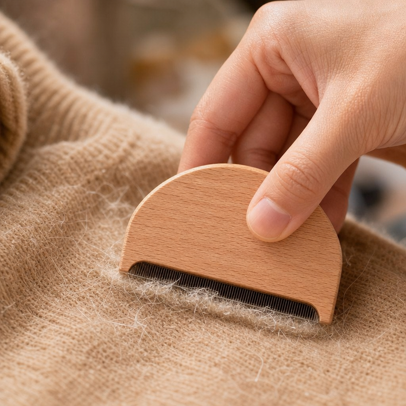 Wooden Lint Remover Comb lifestyle